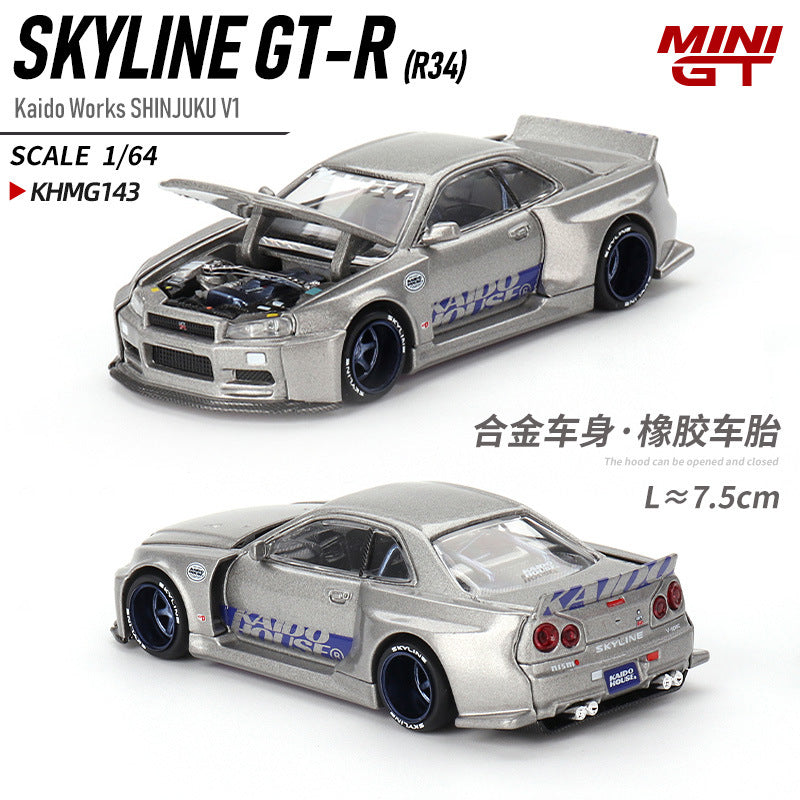 1:64 Original Kaido House x Mini GT Diecast Skyline GT R-34