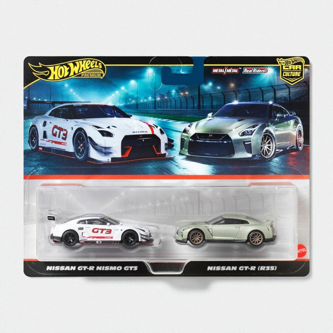 Hot Wheels Premium Car Culture 2-Pack Nissan GT-R NISMO GT3 and the Nissan GT-R (R35)