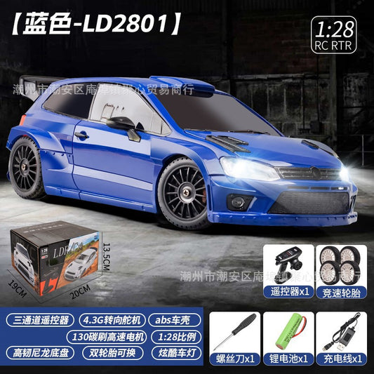 1:28 Mini Rear Wheel RC Car Model Blue