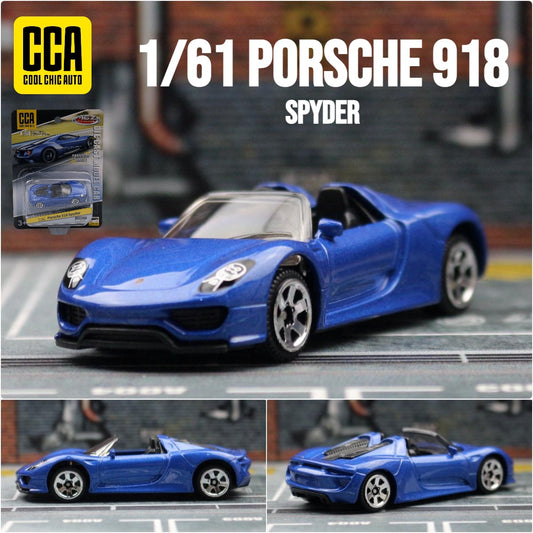 Original CCA Diecast Toy Car Model Porsche 918 Convertible-Blu