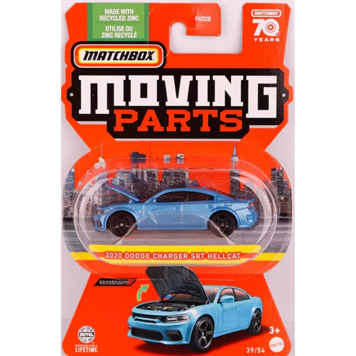 Original Moving Parts Matchbox Dodge Hellcat Blue Car Model