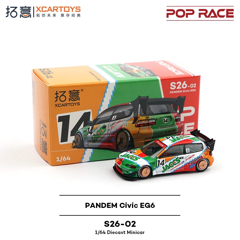 POPRACE 1:64 Diecast Toy Car Model Civic EG6