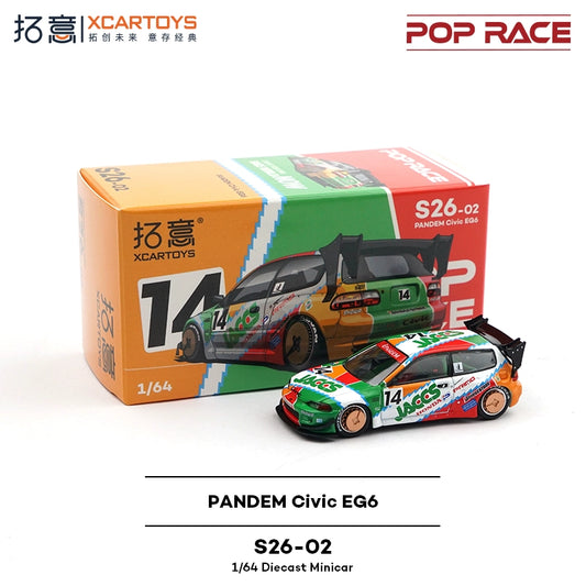 POPRACE 1:64 Diecast Toy Car Model Civic EG6