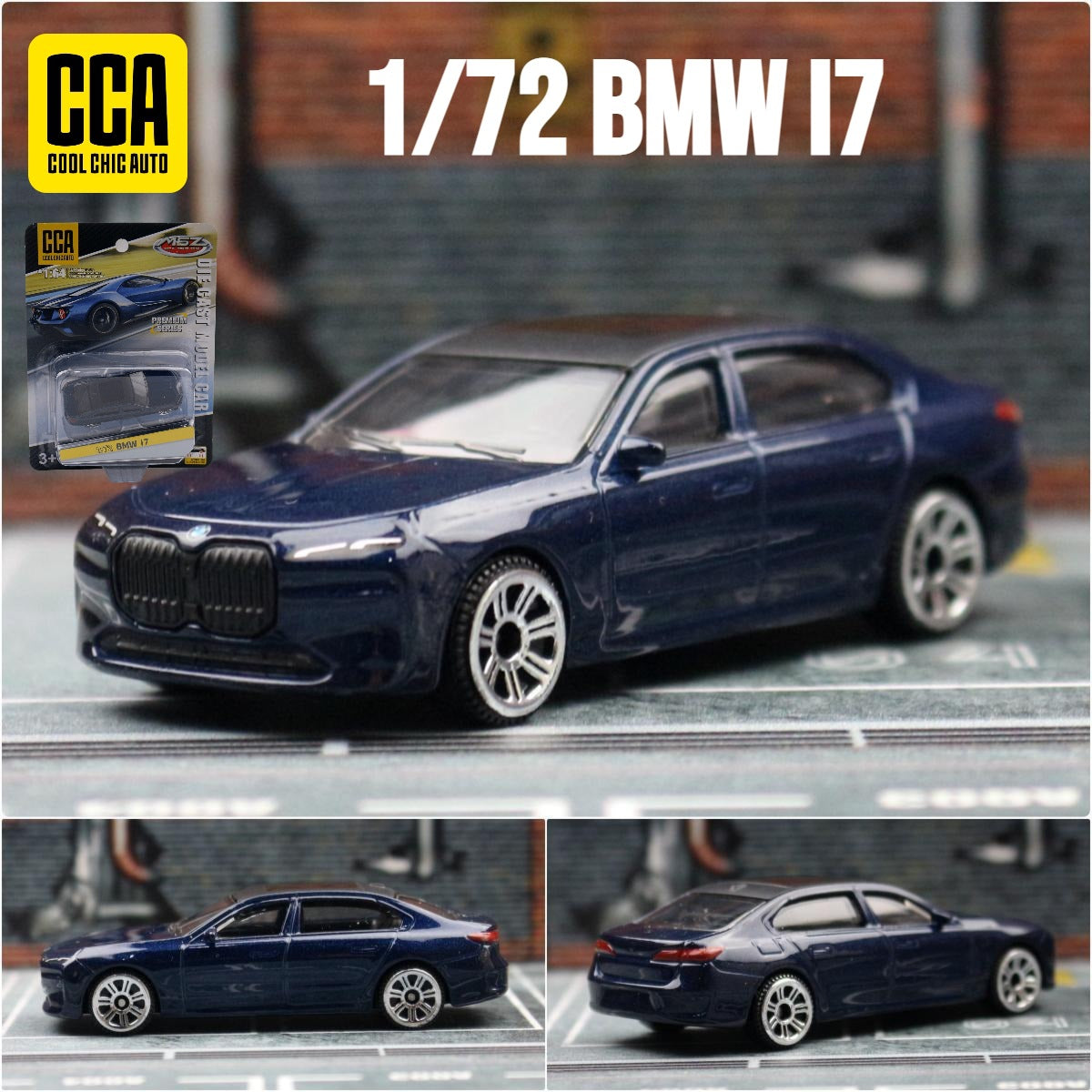 Original CCA Diecast Toy Car Model BMW I7-Dark Blue