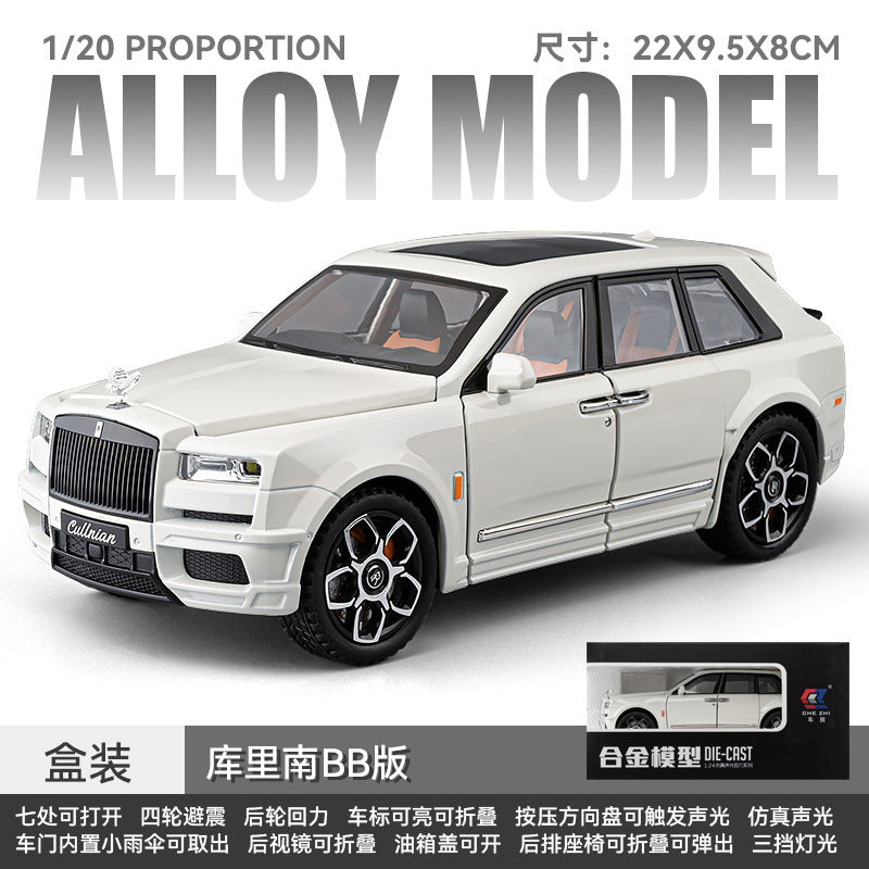 1:24 Alloy Car Model White Rolls-Royce Cullinan SUV