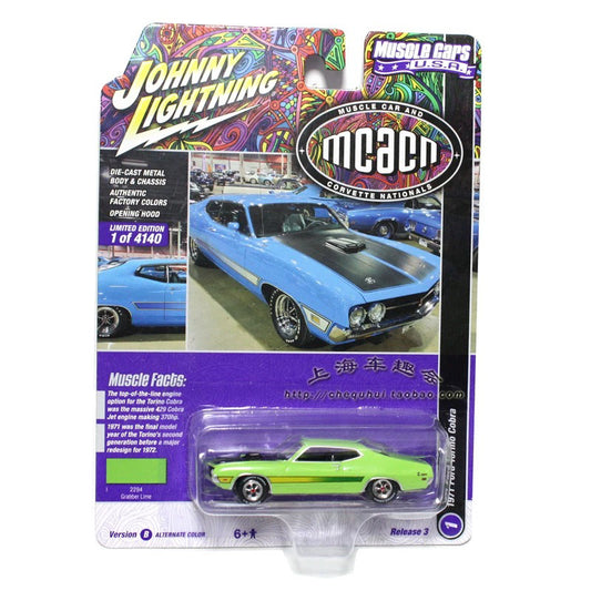 Original Auto World 1:64 Diecast Toy Car Model 1971 Ford Torino Cobra Green