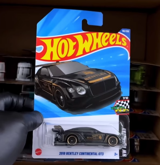 Original Hot Wheels 2018 Black Bentley Continental GT3