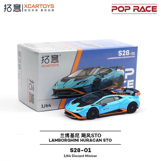 POPRACE 1:64 Diecast Toy Car Model Lamborghini Huracan STO blue