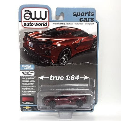 Original Auto World 1:64 Diecast Toy Car Model Red Corvette