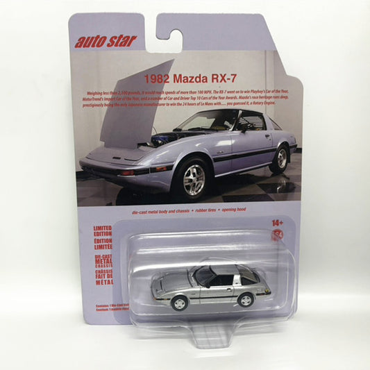 Original Auto World 1:64 Diecast Toy Car Model Mazda RX7 Silver