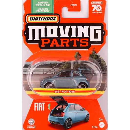 Original Moving Parts Matchbox Fiat 500E Blue