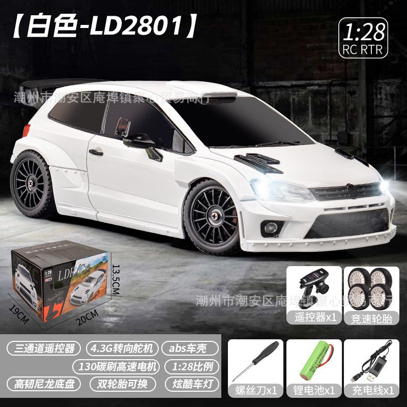1:28 Mini Rear Wheel RC Car Model White
