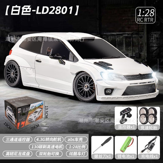 1:28 Mini Rear Wheel RC Car Model White