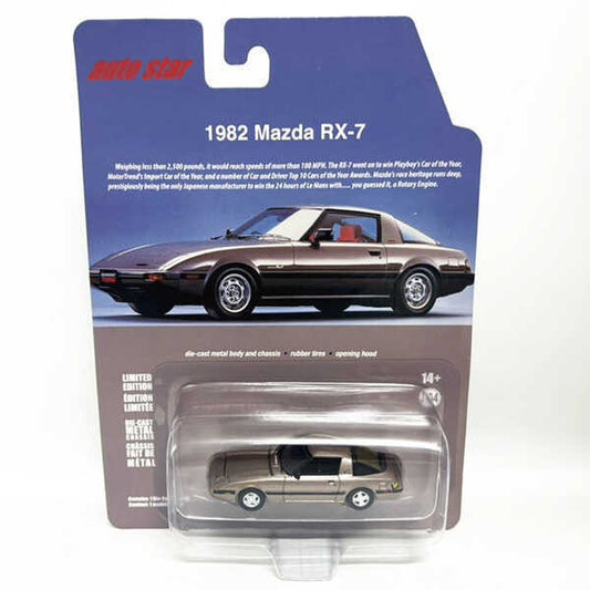 Original Auto World 1:64 Diecast Toy Car Model Mazda RX7 Gold