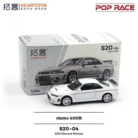 POPRACE 1:64 Diecast Toy Car Model Nissan Nismo 400R White