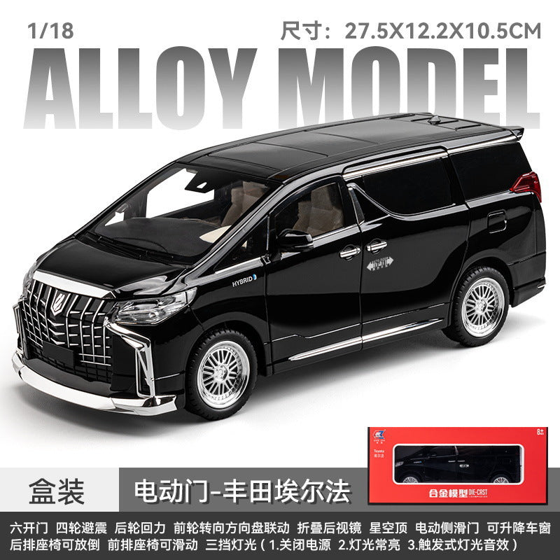1:18 Alloy Car Model Black Alphard