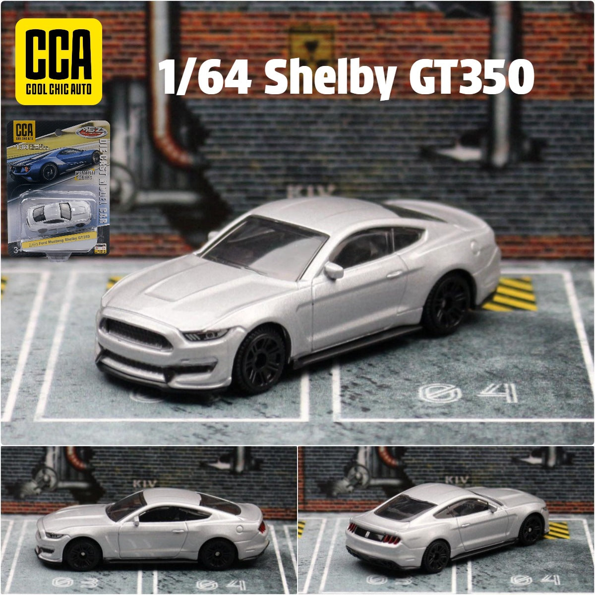 Original CCA Diecast Toy Car Model Shelby GT350-Silver