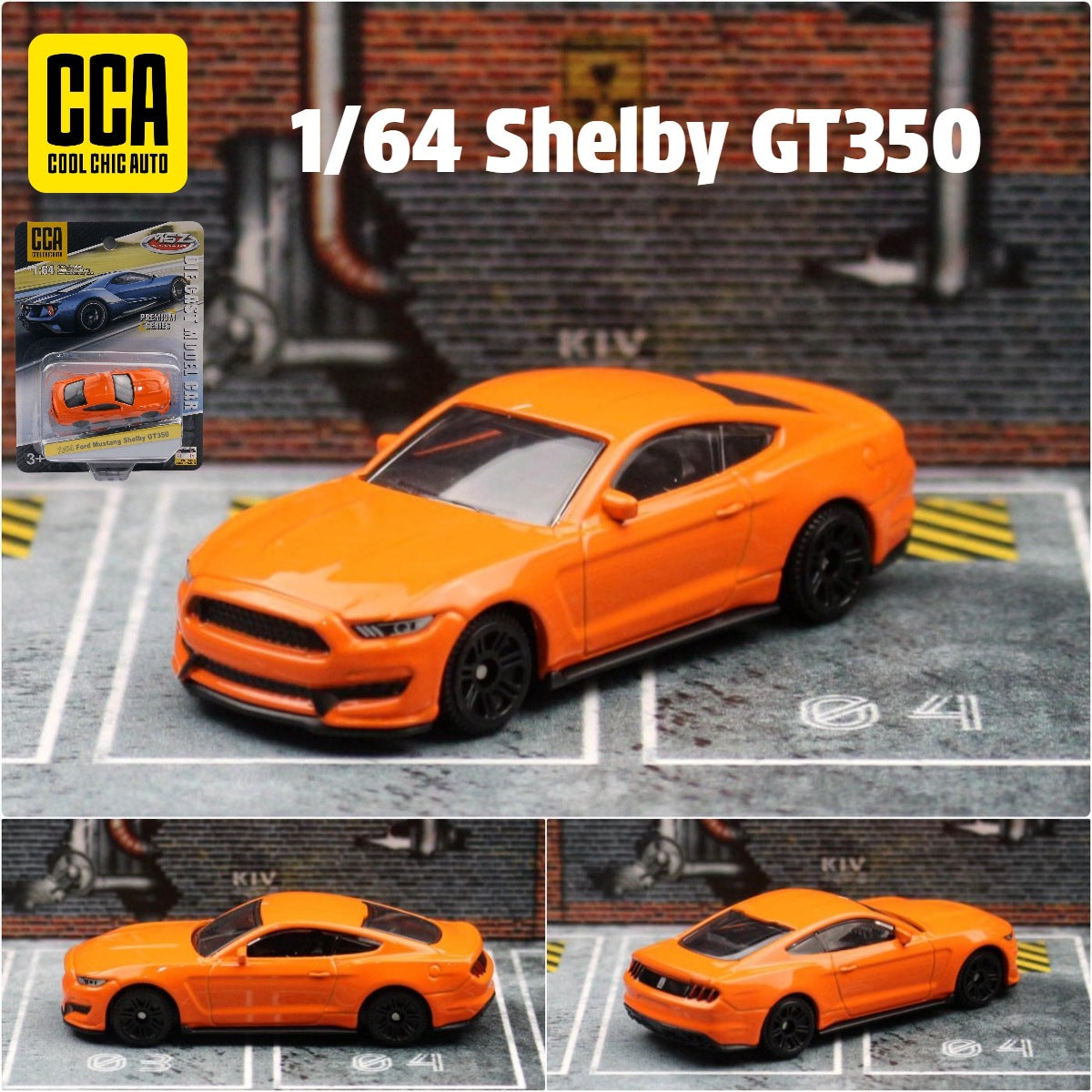 Original CCA Diecast Toy Car Model Shelby GT350-Orange