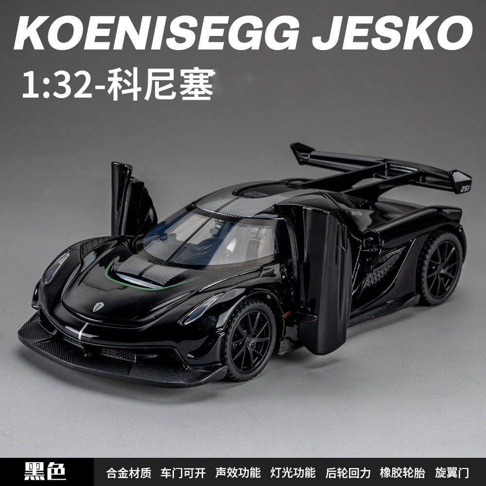 1:32 Alloy Car Model Black Koenigsegg Jesko Sports Car