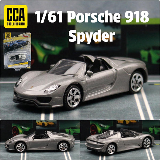 Original CCA Diecast Toy Car Model Porsche 918 Convertible-Silver