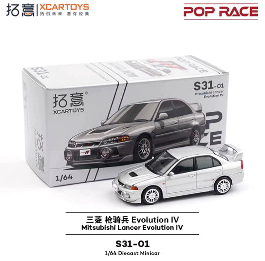 POPRACE 1:64 Diecast Toy Car Model Mitshubishi Lancer EVO IV