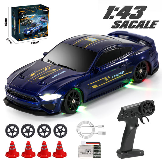 1:43 small high-speed remote control blue model car