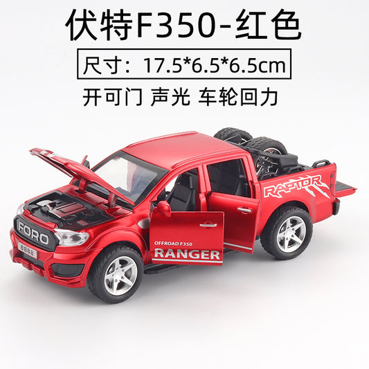 1:32 Alloy Car Model Red Ford Truck with Detachable Spare Tire