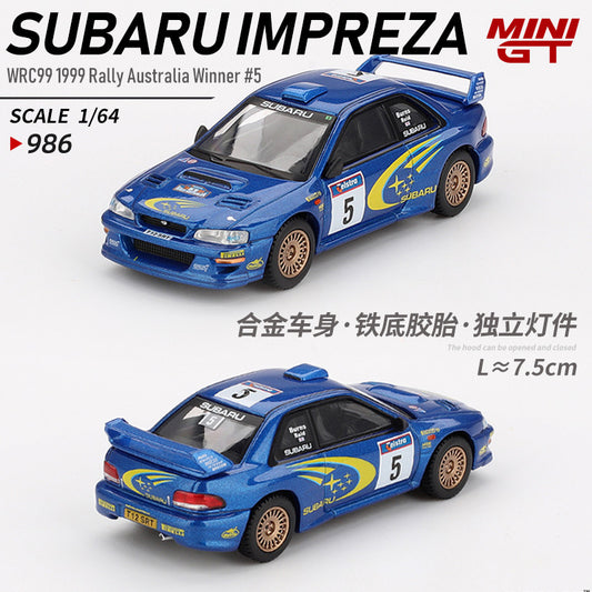 1:64 Original Mini GT Diecast Subaru Impreza Model