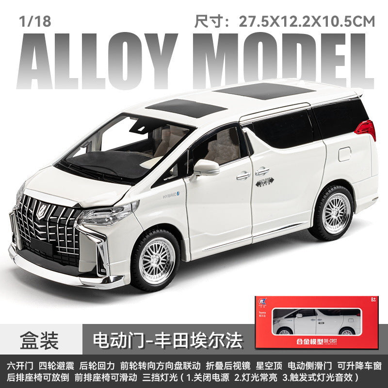 1:18 Alloy Car Model White Alphard