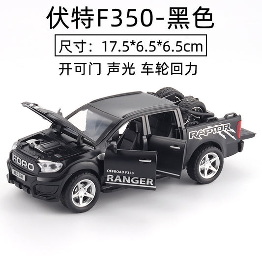 1:32 Alloy Car Model Black Ford Truck with Detachable Spare Tire