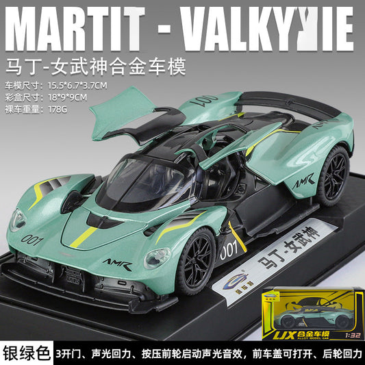 1:32 Alloy Car Model Green Aston Martin Valkyrie